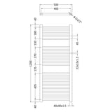 Nuie Level Square Ladder Heated Towel Rail Chrome W500mm MTY109 LD