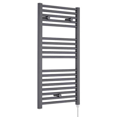 Nuie Ladder Electric Heated Towel Rail - 18 Round Rails - H920 x W480mm Anthracite MTY154