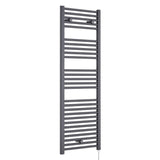 Nuie Ladder Electric Heated Towel Rail - 27 Round Rails - H1375 x W480mm Anthracite MTY155