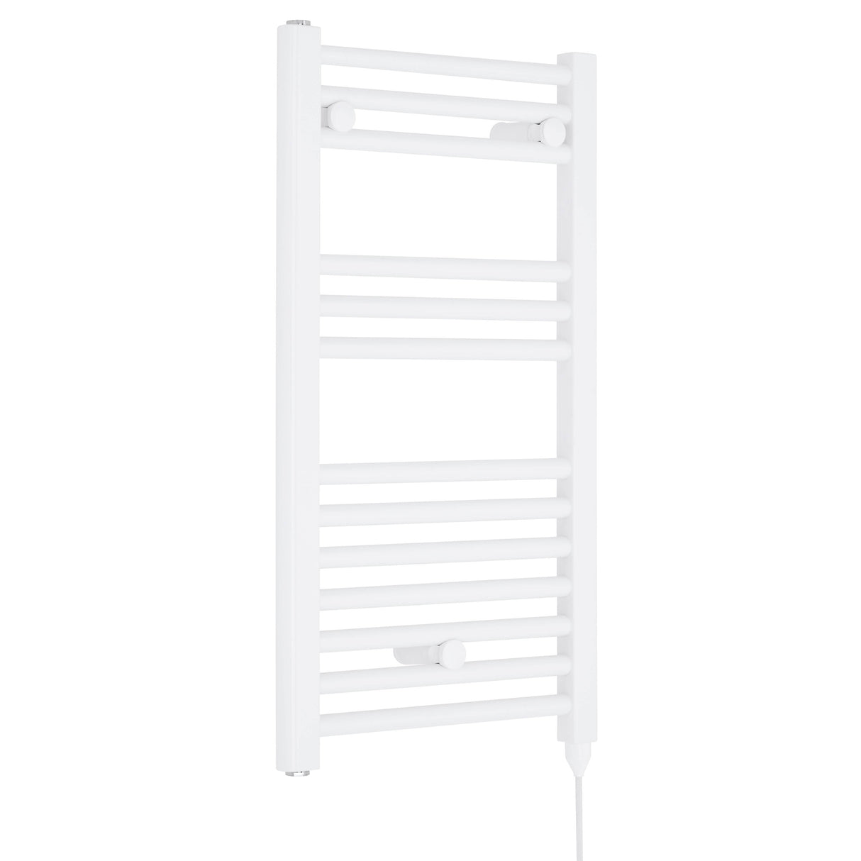 Nuie Ladder Electric Heated Towel Rail - 13 Round Rails - H720 x W400mm Gloss White MTY156