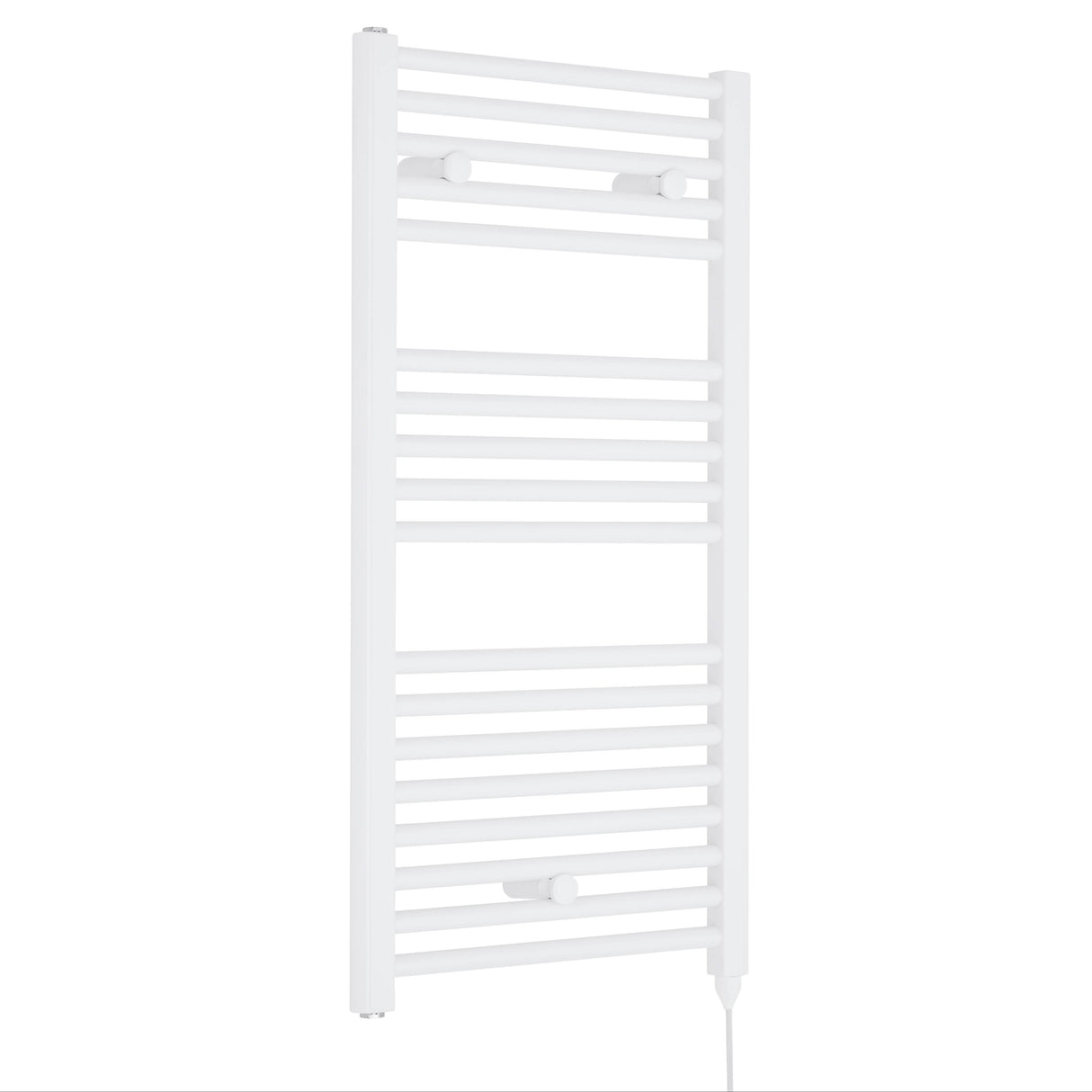 Nuie Ladder Electric Heated Towel Rail - 18 Round Rails - H920 x W480mm Gloss White MTY157