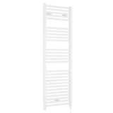 Nuie Ladder Electric Heated Towel Rail - 27 Round Rails - H1375 x W480mm Gloss White MTY158