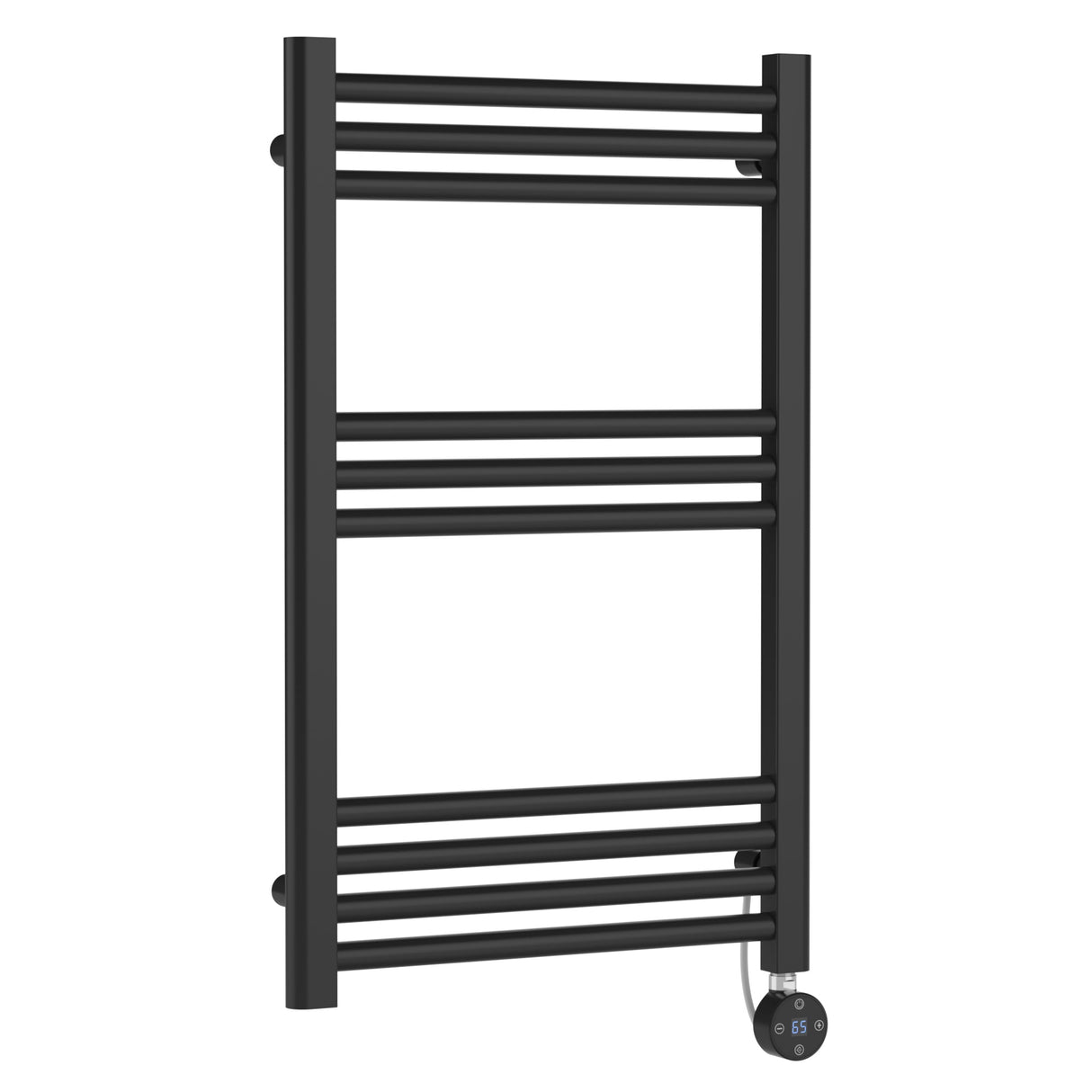Nuie Ladder Electric Heated Towel Rail - 10 Round Rails - H800 x W500mm Anthracite MTY159