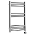 Nuie Ladder Electric Heated Towel Rail - 10 Round Rails - H800 x W500mm Chrome MTY359