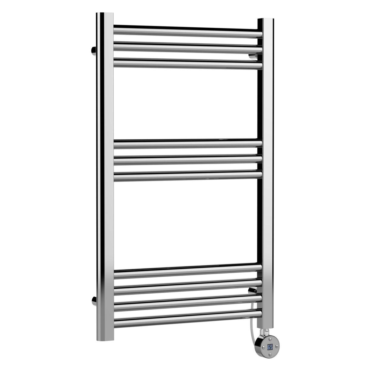 Nuie Ladder Electric Heated Towel Rail - 10 Round Rails - H800 x W500mm Chrome MTY359