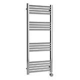 Nuie Ladder Electric Heated Towel Rail - 17 Round Rails - H1200 x W500mm Chrome MTY360
