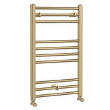 Nuie Lorica Straight Heated Towel Rail With Round Tubes Brushed Brass W500mm MTY803