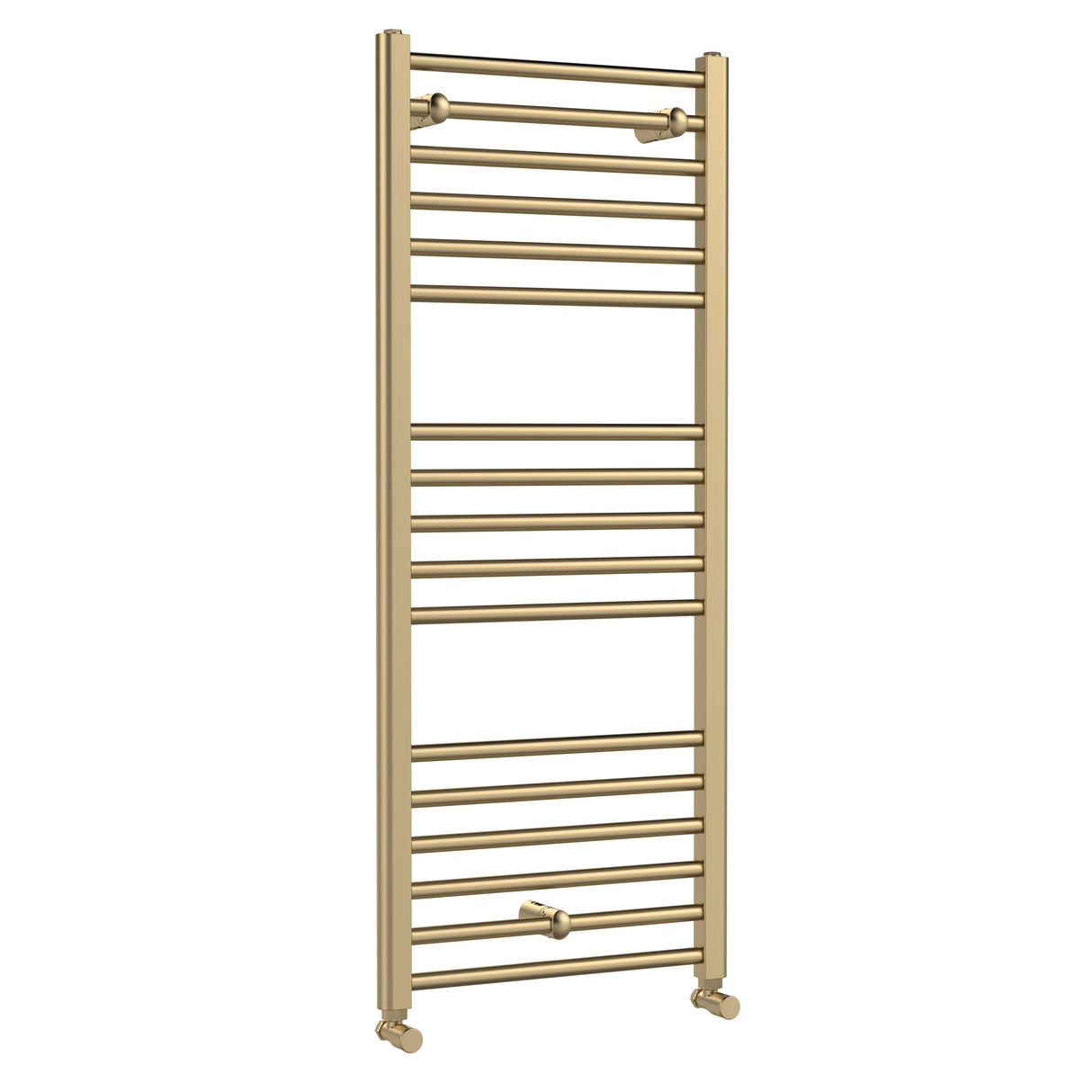 Nuie Lorica Straight Heated Towel Rail With Round Tubes Brushed Brass W500mm MTY805