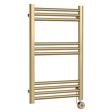 Nuie Ladder Electric Heated Towel Rail - 10 Round Rails - H800 x W500mm Brushed Brass MTY859