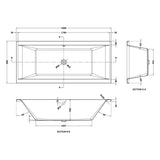 Nuie Asselby Square Double Ended Acrylic Bath White NBA214 LD