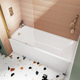 Nuie Linton Thin-Edge Square Single ended Acrylic Bath White NBA809 LS2