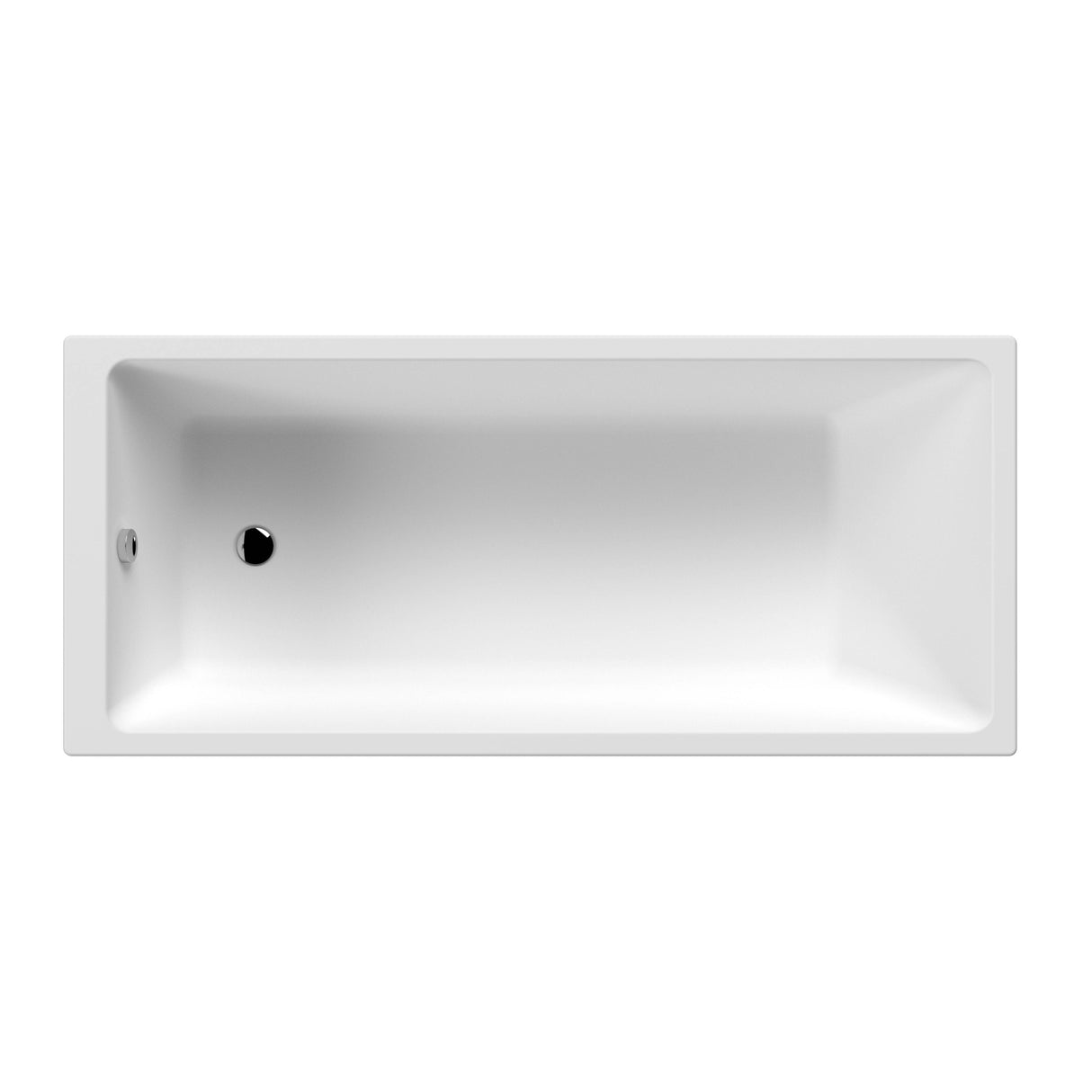 Nuie Linton Thin-Edge Square Single Ended Acrylic Bath White NBA810