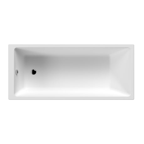 Nuie Linton Thin-Edge Square Single Ended Acrylic Bath White NBA810