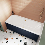 Nuie Asselby Thin-Edge Square Double Ended Acrylic Bath White NBA909 LS2