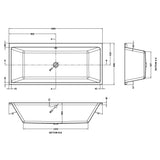 Nuie Asselby Thin-Edge Square Double Ended Acrylic Bath White NBA914 LD