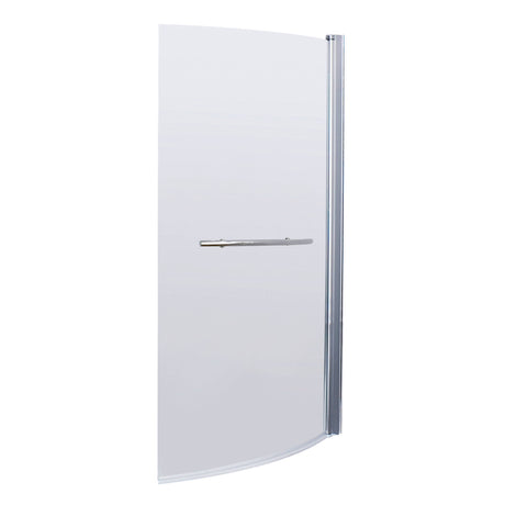 Nuie Curved B-Shaped Hinged Bath Screen With Rail - 6mm Glass (H1433 x W838-858mm) NBBSR1