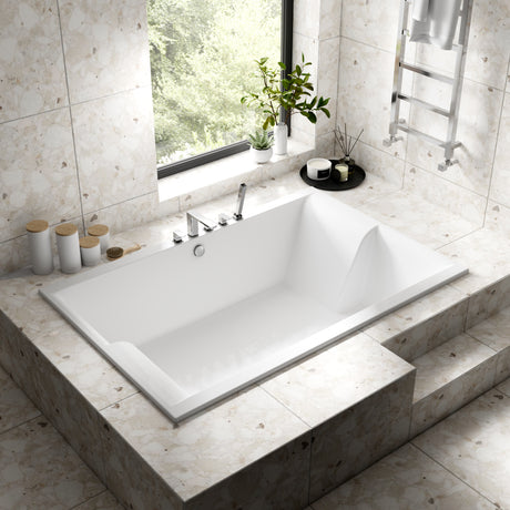 Nuie Double Ended Inset Spa Bath 1800x1200mm Gloss White NBI1812 LS