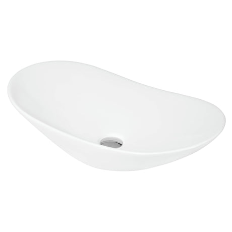 Nuie Oval Countertop Basin H155mm x W615mm x D360mm - 0 Tap Hole White NBV159