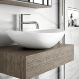 Nuie Oval Countertop Basin H155mm x W615mm x D360mm - 0 Tap Hole White NBV159 LS