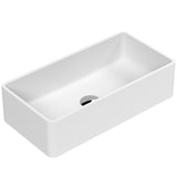 Nuie Rectangular Countertop Basin H120mm x W465mm x D235mm - 0 Tap Hole Matt White NBV280