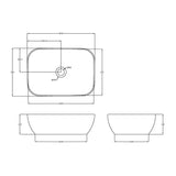 Nuie Soft Square Countertop Basin H135mm x W455mm x D325mm - 0 Tap Hole Matt Black NBV458 LD
