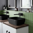 Nuie Soft Square Countertop Basin H135mm x W455mm x D325mm - 0 Tap Hole Matt Black NBV458 LS1
