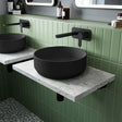 Nuie Round Countertop Basin H120mm x W350mm x D350mm - 0 Tap Hole Matt Black NBV462 LS