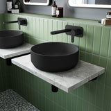 Nuie Round Countertop Basin H120mm x W350mm x D350mm - 0 Tap Hole Matt Black NBV462 LS