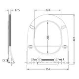 Nuie Round Sandwich Soft Close Toilet Seat with Top Fix White NCG398 LD