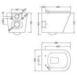 Nuie Ava Rimless Wall Hung Toilet & Soft Close Sandwich Seat NCG440 LD