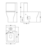 Nuie Ava Rimless BTW Close Coupled Toilet & Soft Close Seat NCG451 LD