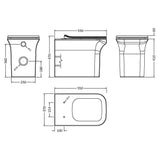 Nuie Ava Rimless Back To Wall Toilet & Soft Close Sandwich Seat NCG506 LD