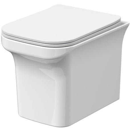 Nuie Ava Rimless Square Wall Hung Toilet & Soft Close Sandwich Seat NCG540
