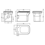 Nuie Ava Rimless Square Wall Hung Toilet & Soft Close Sandwich Seat NCG540 LD