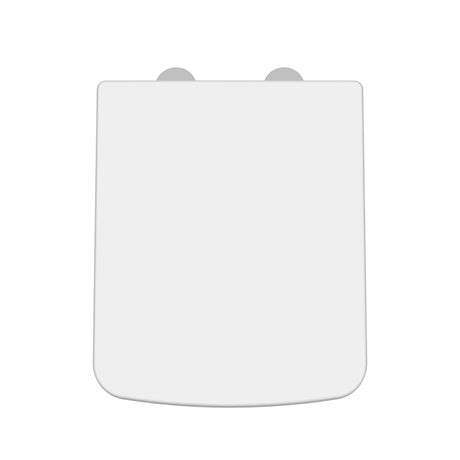 Nuie Luxury Square Tapered Edge Soft Close Toilet Seat with Top Fix White NCH198
