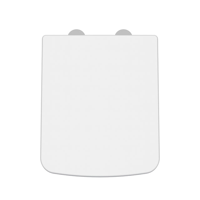 Nuie Luxury Square Tapered Edge Soft Close Toilet Seat with Top Fix White NCH198
