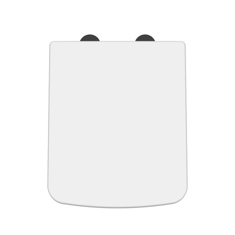 Nuie Luxury Square Tapered Edge Soft Close Toilet Seat with Top Fix White NCH198B