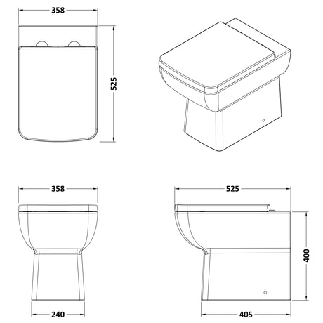 Nuie Cleo Back To Wall Toilet Without Seat NCK106 LD