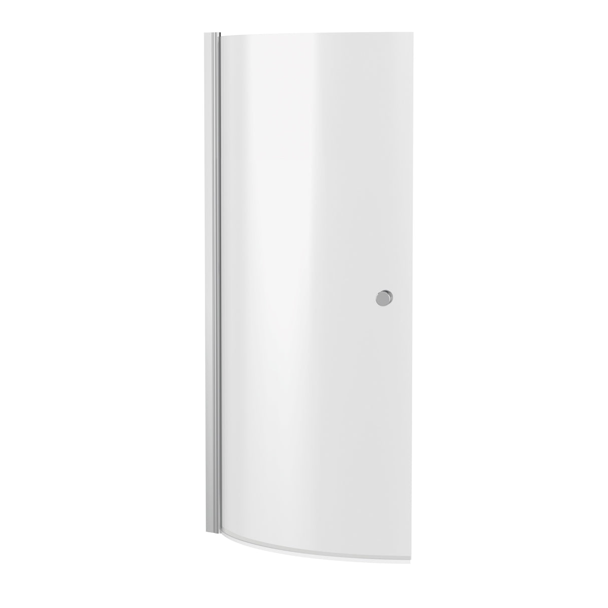 Nuie Curved P-Shaped Hinged Bath Screen With Knob - 6mm Glass (H1433 x W700-715mm) NCS1