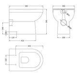 Nuie Ivo Back To Wall Toilet NCS286 LD