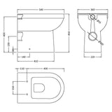 Nuie Ivo Comfort Height Back To Wall Toilet NCS296 LD