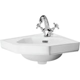 Old London Richmond Wall Hung Corner Basin W420 x D450mm, 1 Tap Hole White NCS809