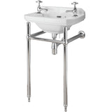 Old London Richmond Wall Hung Cloakroom Basin W515 x D300mm, 2 Tap Hole White NCS829_2