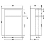 Hudson Reed Lille WC Unit W550mm Graphite Grey NFF2241 LD