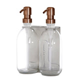 Nickel Double Wall Mounted Soap Dispenser