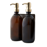 Nickel Double Wall Mounted Soap Dispenser