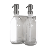 Nickel Double Wall Mounted Soap Dispenser