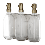 Nickel Triple Wall Mounted Soap Dispenser