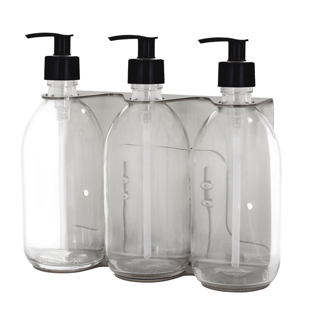 Nickel Triple Wall Mounted Soap Dispenser