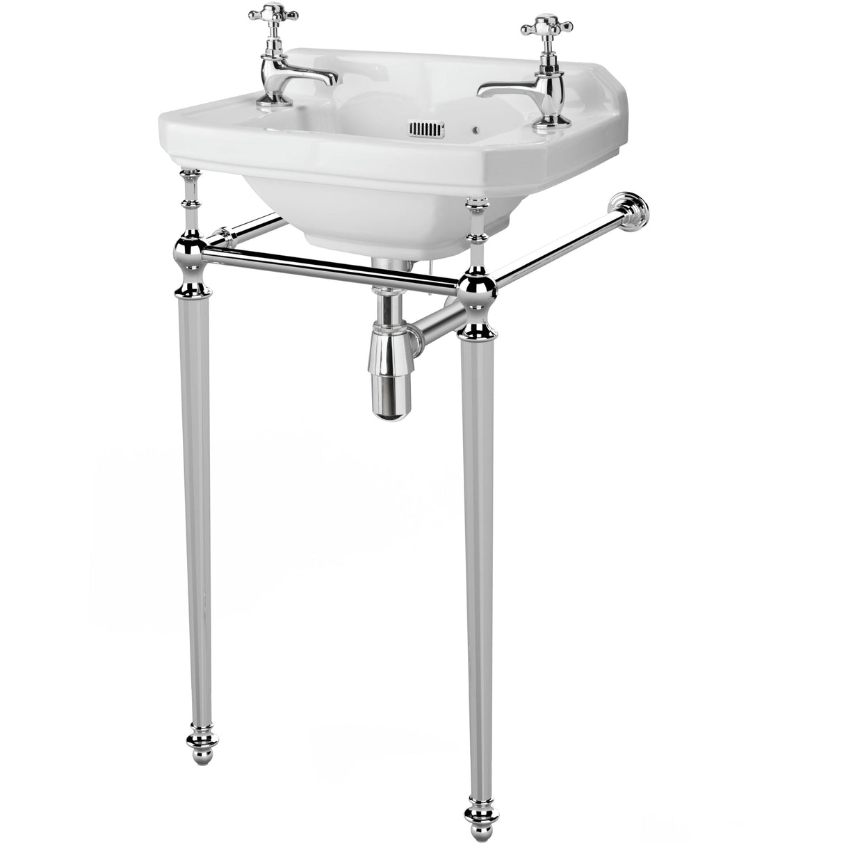 Old London Richmond Luxury Washstand, Without Basin, Chrome Chrome NLA002_2